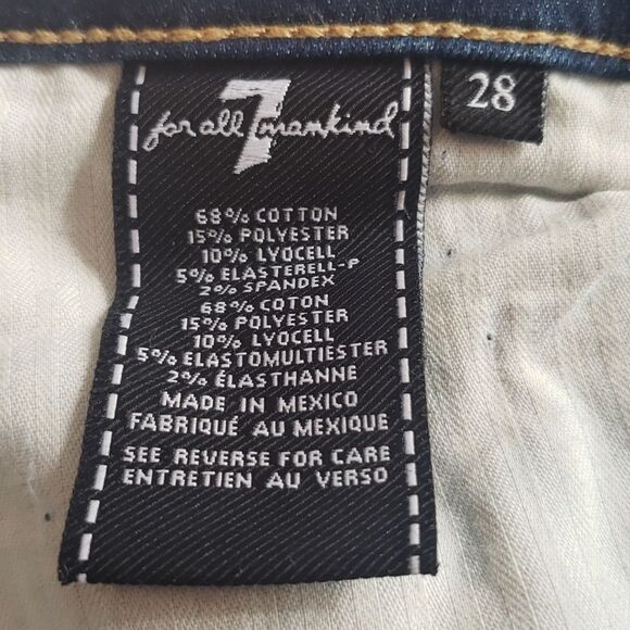 7 For All Mankind High Waist Josefina Boyfriend JeanDistressed Indigo Womens 28 - Picture 9 of 9